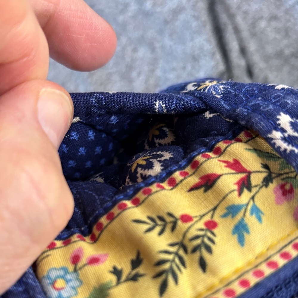 Vera Bradley MiniFloral Quilted Hand Bag - Blue and Yellow - Picture 4 of 6
